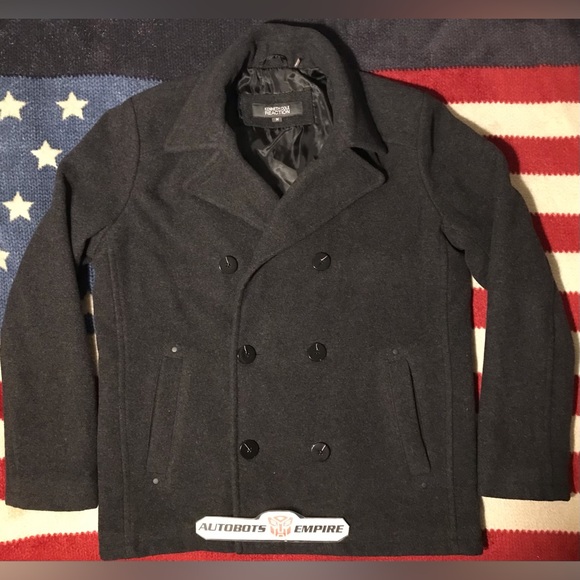 Kenneth Cole Reaction Other - NWOT Vintage KENNETH COLE REACTION WOOL Dark Charcoal Lined PEACOAT Jacket M Rlx